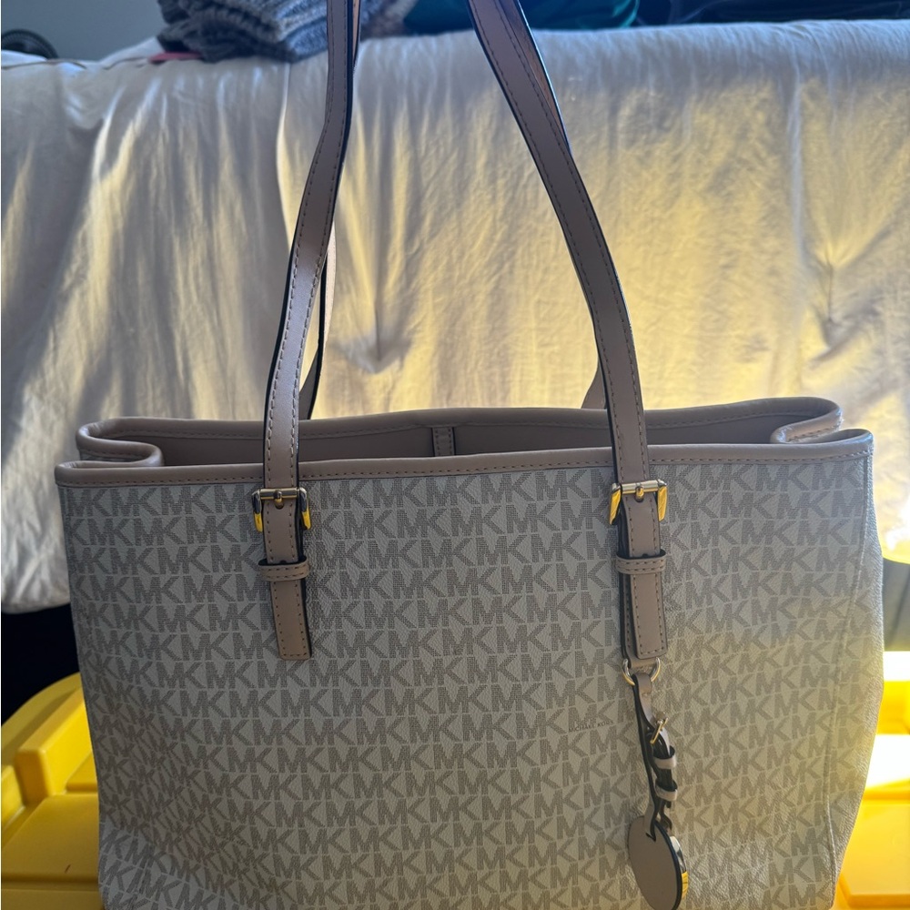 Michael Kors Beige Monogram Tote